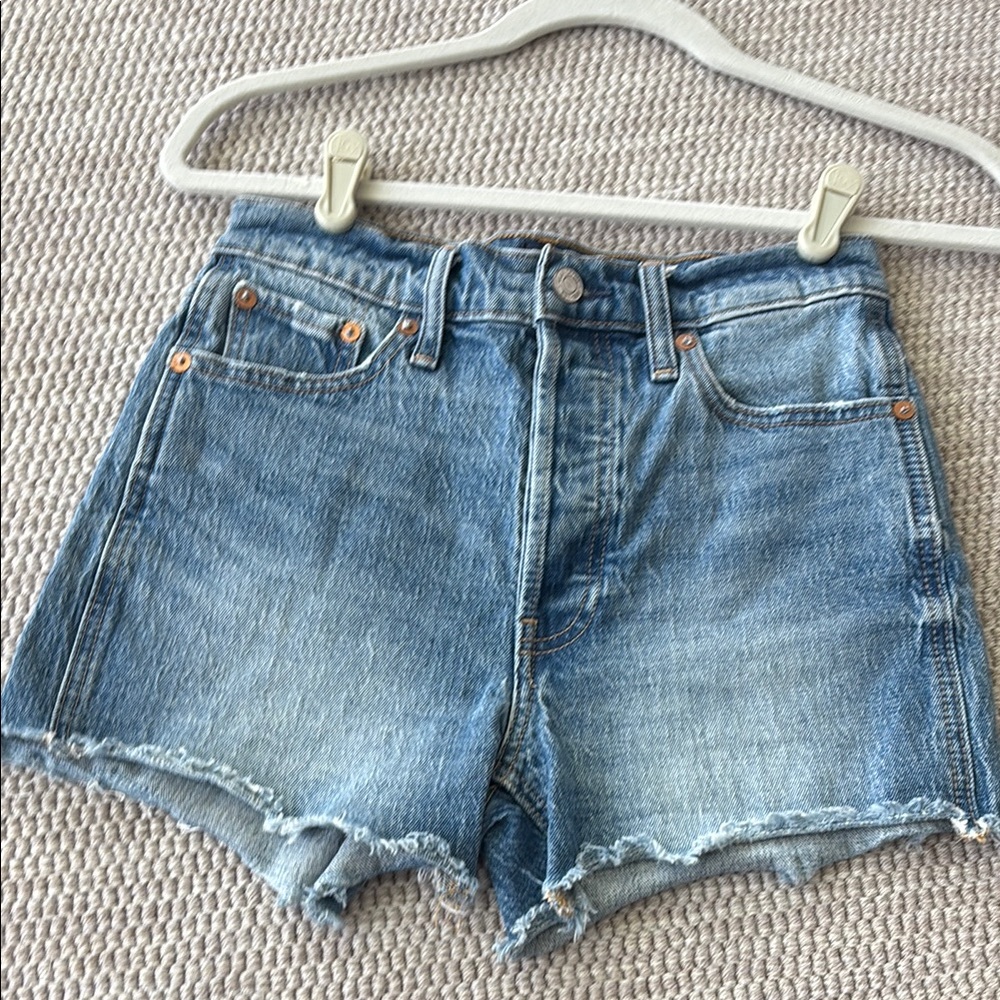 GAP Blue Jean Shorts High-Waisted Distressed